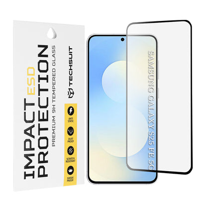Techsuit skjermbeskyttelsesfilm for Samsung Galaxy S25 FE, Herdet glass, Full lim, Svart