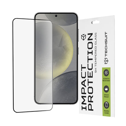 Techsuit skjermbeskyttelsesfilm for Samsung Galaxy S25 S931 / S24 S921, Herdet glass, Full lim, 111D, Svart