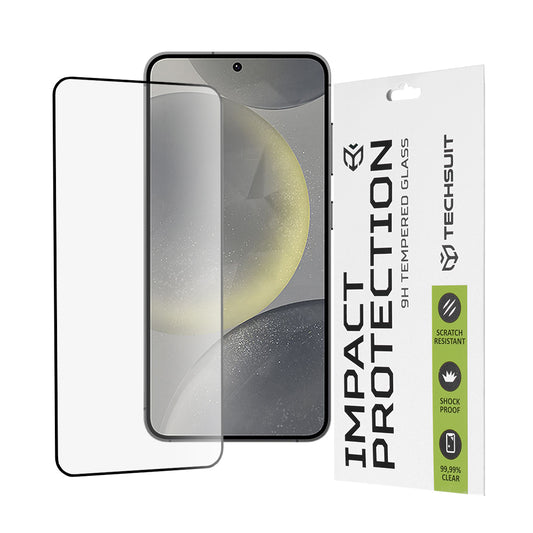 Techsuit skjermbeskyttelsesfilm for Samsung Galaxy S25 S931 / S24 S921, Herdet glass, Full lim, 111D, Svart