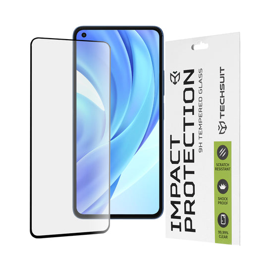 Techsuit skjermbeskyttelsesfilm for Xiaomi 11 Lite 5G NE / Mi 11 Lite 5G / 11 Lite, Herdet glass, Full lim, 111D, Svart
