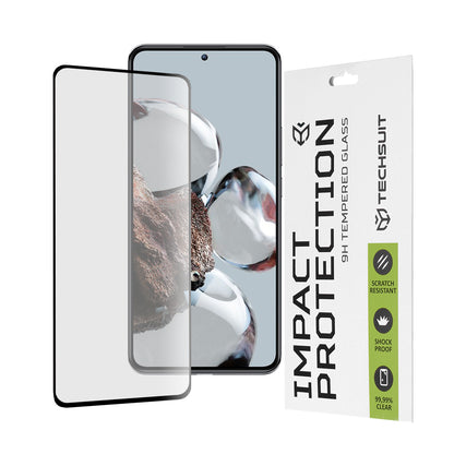 Techsuit skjermbeskyttelse for Xiaomi 12T / 12T Pro, Herdet glass, Full lim, 111D, Svart