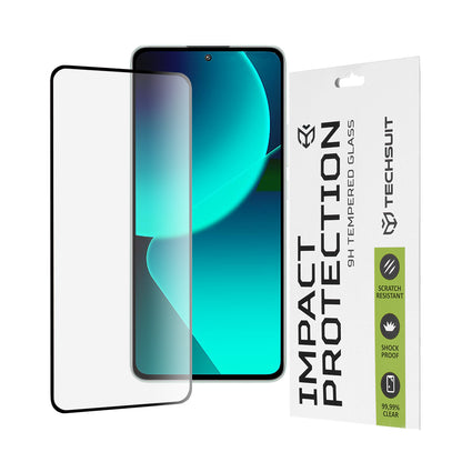 Techsuit skjermbeskyttelse for Xiaomi 13T Pro / 13T, Herdet glass, Full lim, 111D, Svart