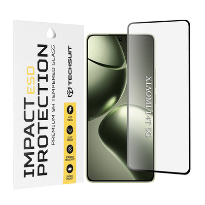 Techsuit skjermbeskyttelsesfilm for Xiaomi 14T Pro / 14T, Herdet glass, Full lim, Svart