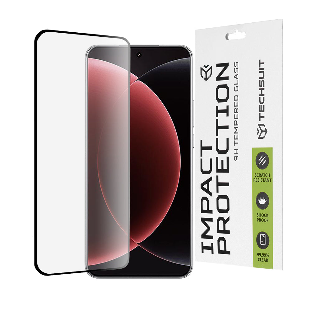 Techsuit skjermbeskyttelse for Xiaomi 15 Ultra, Herdet glass, Full lim, 111D, Svart