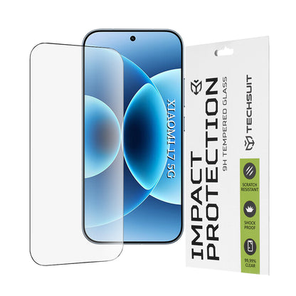 Skjermbeskytter Techsuit for Xiaomi 17, Herdet Glass, Full Glue, 111D, Svart