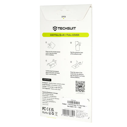 Techsuit skjermbeskyttelsesfilm for Xiaomi 17T Pro, herdet glass, full lim, 111D, svart