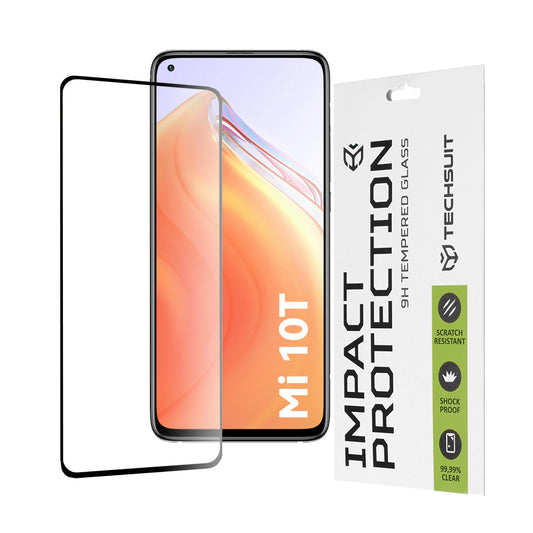 Techsuit skjermbeskyttelsesfilm for Xiaomi Mi 10T 5G / 10T Pro 5G, Herdet glass, Full lim, 111D, Svart