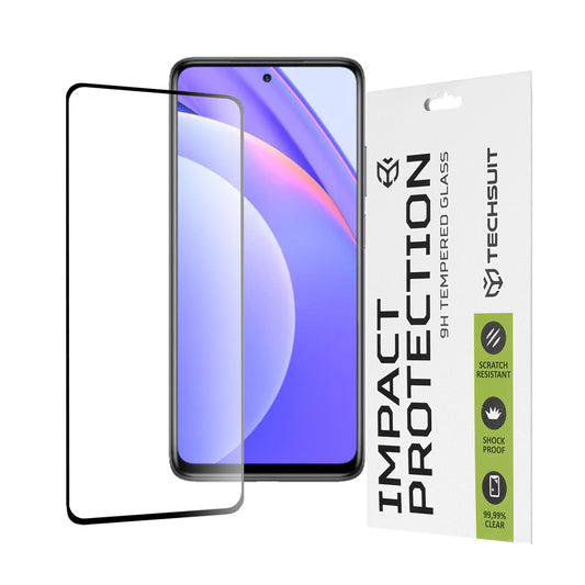 Techsuit skjermbeskyttelse for Xiaomi Mi 10T Lite 5G, Herdet glass, Full lim, 111D, Svart