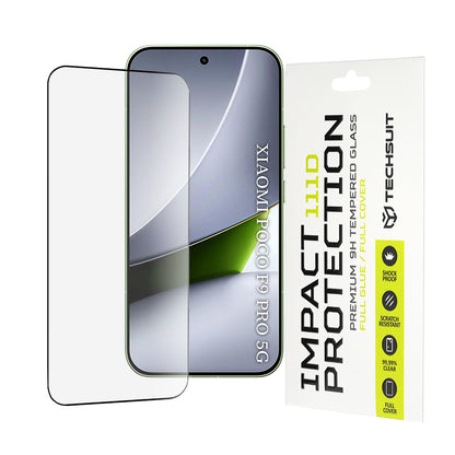 Techsuit skjermbeskyttelsesfilm for Xiaomi Poco F9 Pro, Herdet glass, Full lim, 111D, Svart