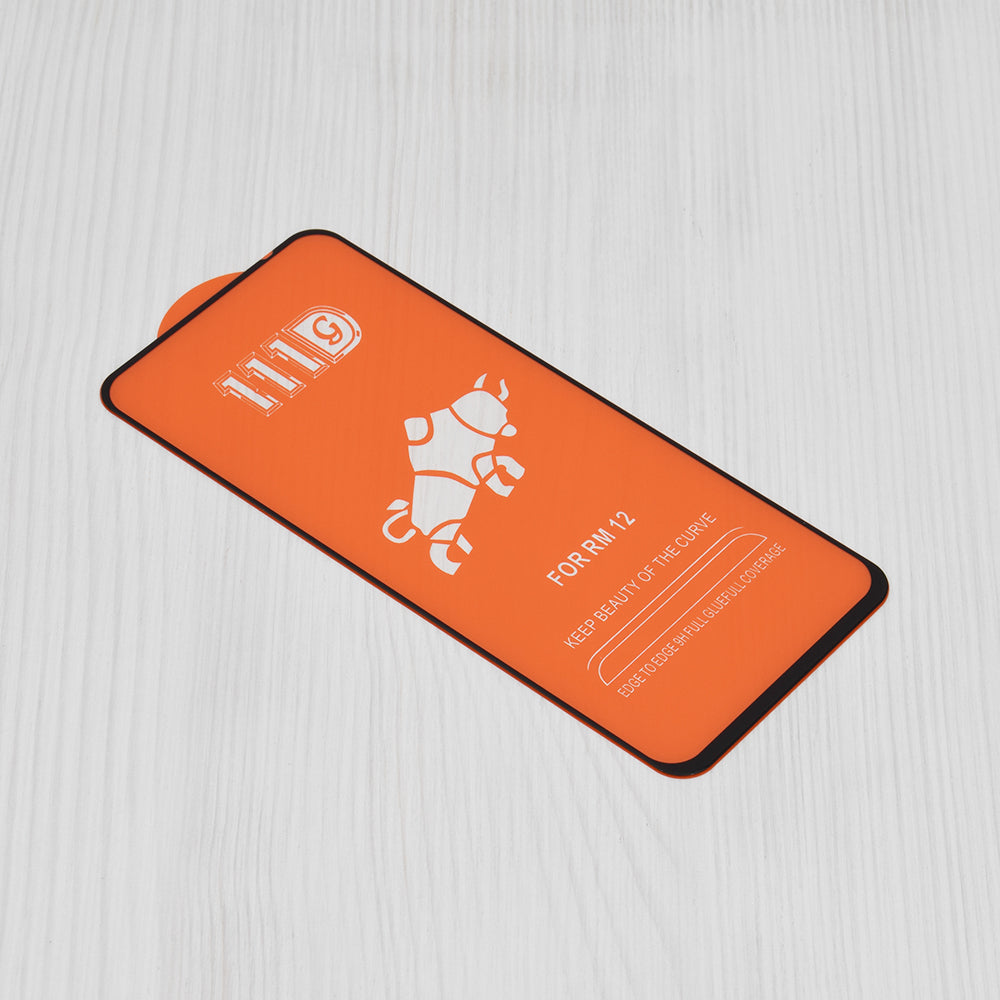 Techsuit skjermbeskyttelsesfilm for Xiaomi Poco M6 4G / Redmi 13 / 12 5G / 12, Herdet glass, Full lim, 111D, Svart