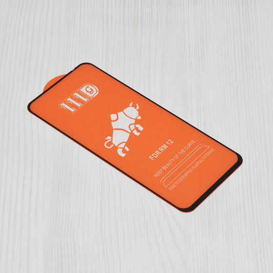 Techsuit skjermbeskyttelsesfilm for Xiaomi Poco M6 4G / Redmi 13 / 12 5G / 12, Herdet glass, Full lim, 111D, Svart