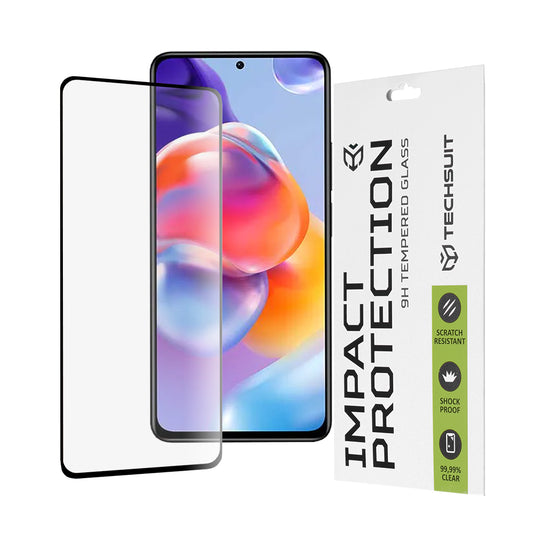 Techsuit skjermbeskyttelsesfilm for Xiaomi Poco X4 Pro 5G / Redmi Note 11 Pro+ 5G, Herdet glass, Full lim, 111D, Svart