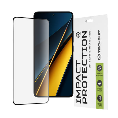 Techsuit skjermbeskyttelsesfilm for Xiaomi Poco X6 Pro, Herdet glass, Full lim, 111D, Svart