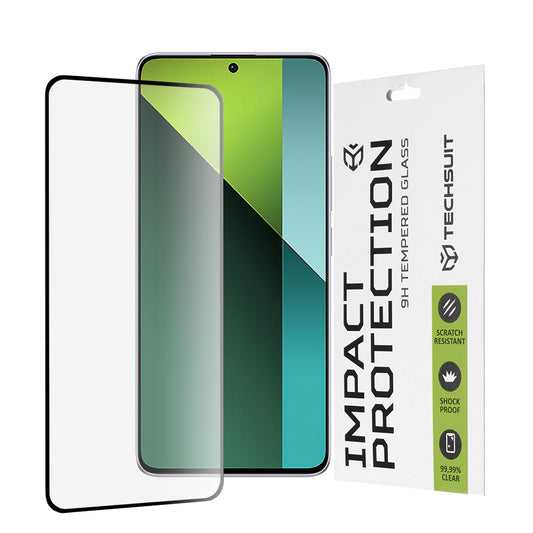 Techsuit skjermbeskyttelsesfilm for Xiaomi Poco X6 / Redmi Note 13 Pro 5G, Herdet glass, Full lim, 111D, Svart