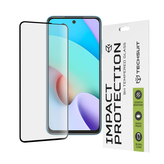 Techsuit skjermbeskyttelse for Xiaomi Redmi 10 2022 / 10 (2021), Herdet glass, Full lim, 111D, Svart