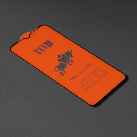 Techsuit skjermbeskyttelsesfilm for Xiaomi Redmi 9 Power / 9T / Poco M3, Herdet glass, Full lim, 111D, Svart