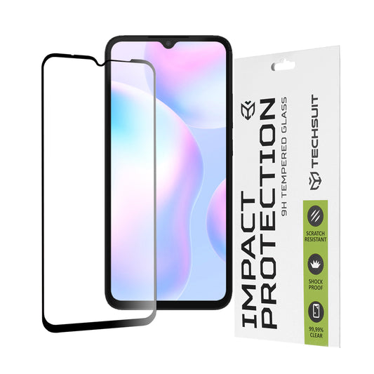 Techsuit skjermbeskyttelsesfilm for Xiaomi Redmi A2+ / A2 / A1+ / A1 / 10A, Herdet glass, Full lim, 111D, Svart