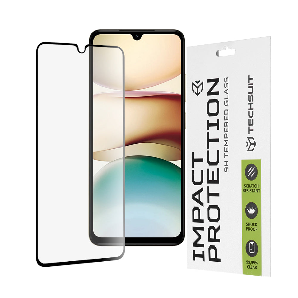 Techsuit skjermbeskyttelsesfilm for Xiaomi Redmi A5 4G (Standard), Herdet glass, Full lim, 111D, Svart