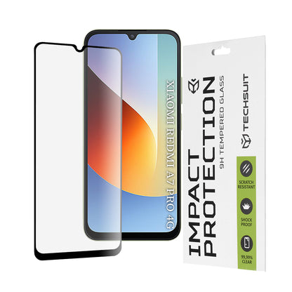 Techsuit skjermbeskyttelsesfilm for Xiaomi Redmi A7 Pro 4G, Herdet glass, Full lim, 111D, Svart