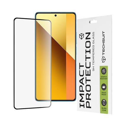 Techsuit skjermbeskyttelse for Xiaomi Redmi Note 13 5G, Herdet glass, Full lim, 111D, Svart