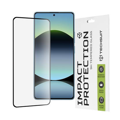 Techsuit skjermbeskyttelse for Xiaomi Redmi Note 14S, Herdet glass, Full lim, 111D, Svart