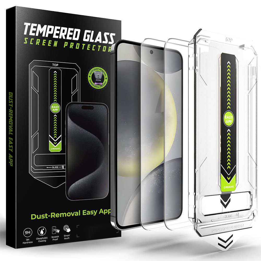 Techsuit TitanGlass CrystalHD skjermbeskyttelsesfilm for Samsung Galaxy S25+ S936 / S24+ S926, Herdet glass, Full lim, Sett med 2 stk