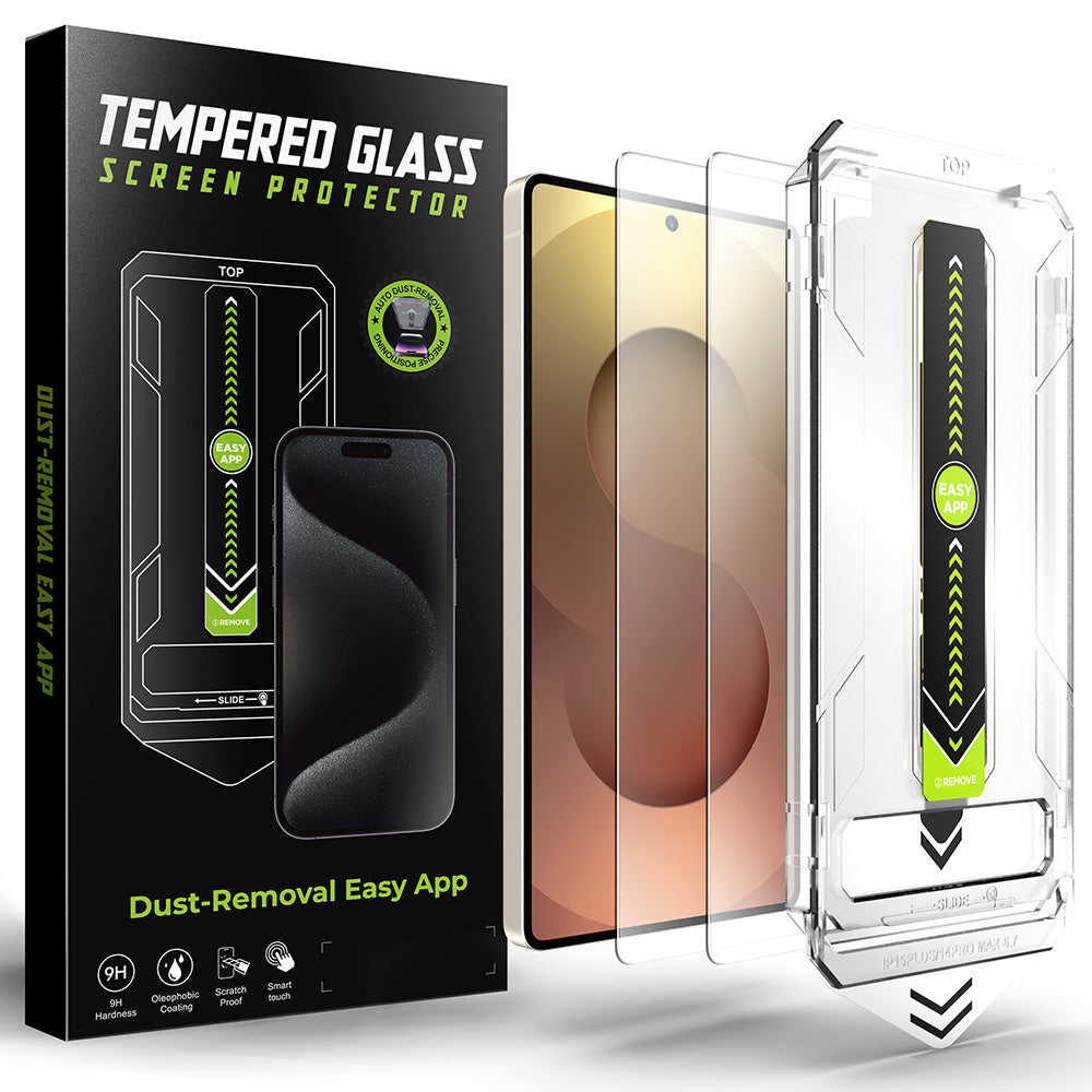 Techsuit TitanGlass CrystalHD skjermbeskyttelsesfilm for Samsung Galaxy S25 Ultra S938, Herdet glass, Full lim, Sett med 2 stk