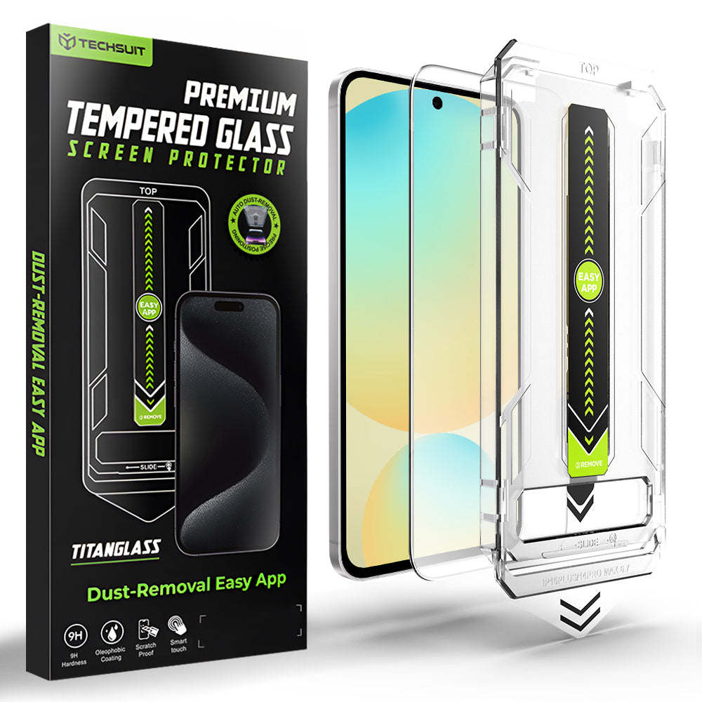Skjermbeskyttelsesfilm Techsuit TitanGlass CrystalHD for Samsung Galaxy A56 A566 / S24 FE S721, Herdet glass, Full lim