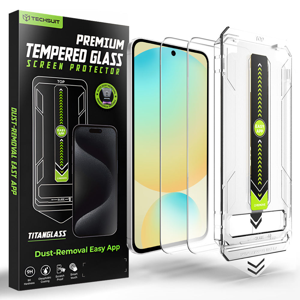 Skjermbeskyttelse Techsuit TitanGlass CrystalHD for Samsung Galaxy A56 A566 / S24 FE S721, Herdet glass, Full lim, Sett med 2 stk