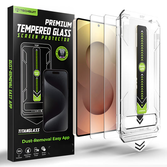 Skjermbeskytter Techsuit TitanGlass CrystalHD for Samsung Galaxy S26 Ultra, Herdet Glass, Full Lim, Sett med 2 stykker