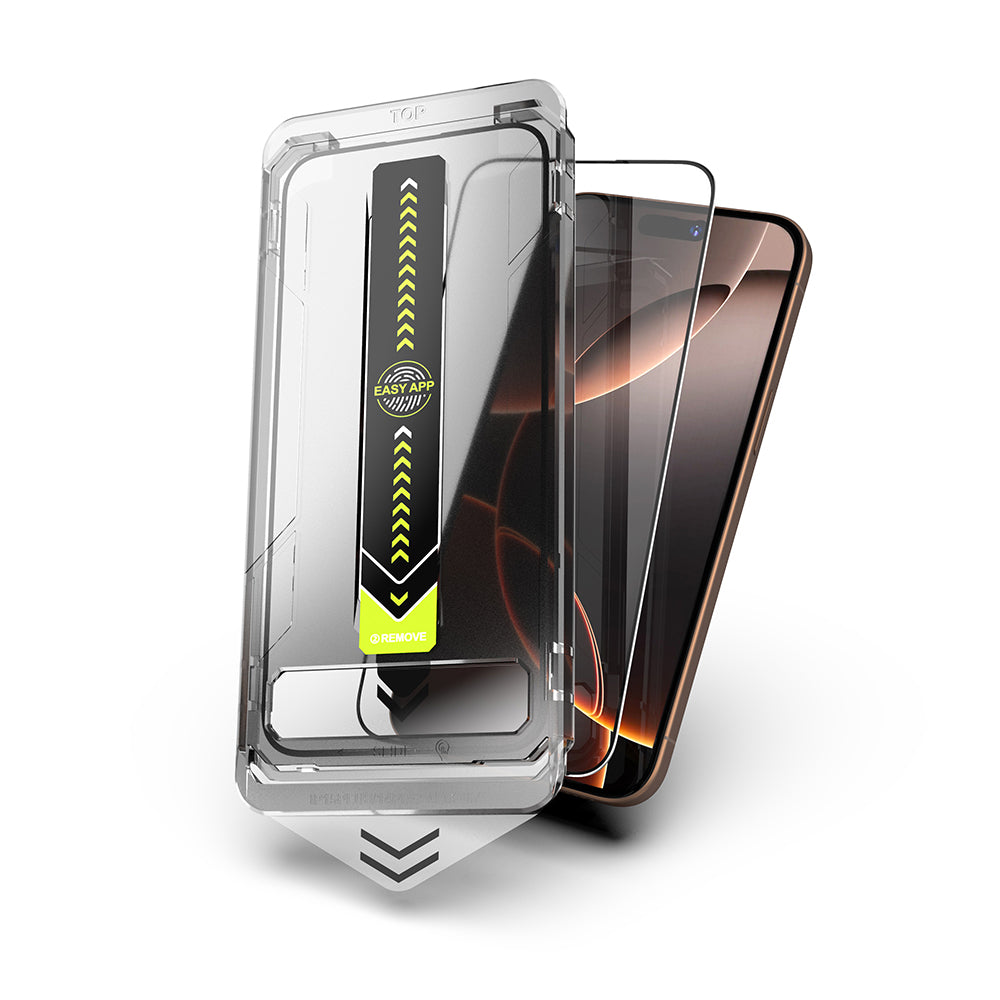 Techsuit TitanGlass skjermbeskyttelse for Apple iPhone 14 Pro Max, Herdet glass, Full lim, Sett med 2 stk, Svart