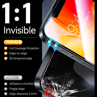 Torras GlassGo Install Master skjermbeskyttelsesfilm for Apple iPhone 17e / 16e / 14 / 13 Pro, Herdet glass, Full lim, Sett med 2 stk