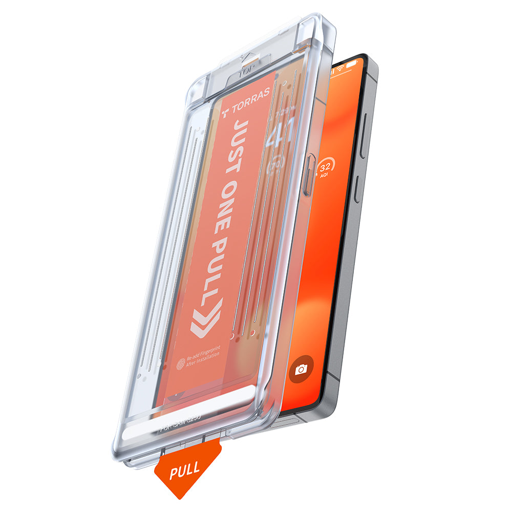 Torras GlassGo Install Master skjermbeskyttelsesfilm for Samsung Galaxy S25 Ultra S938, Herdet glass, Full lim