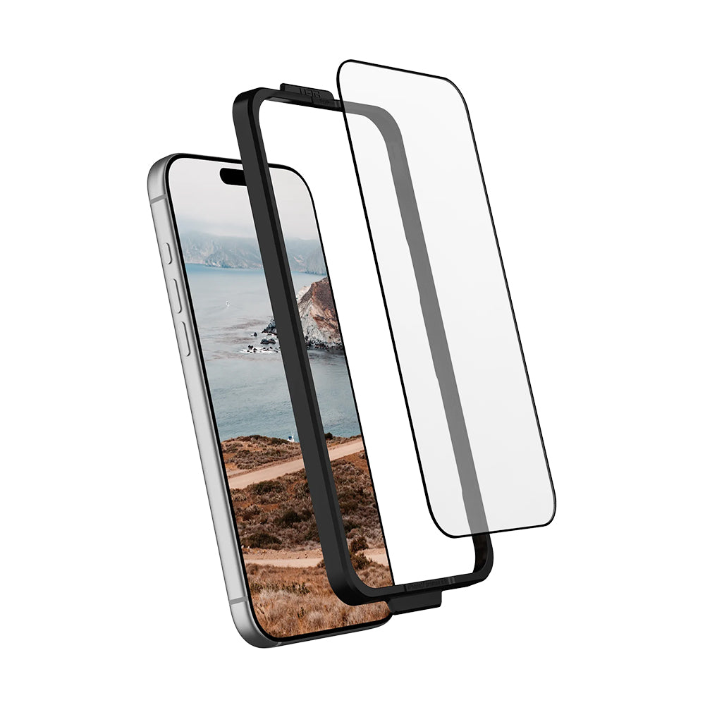Skjermbeskytter Urban Armor Gear Shield for Apple iPhone 17 Pro Max, Herdet Glass, Full Lim, Svart