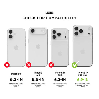 Skjermbeskytter Urban Armor Gear Shield for Apple iPhone 17 Pro Max, Herdet Glass, Full Lim, Svart