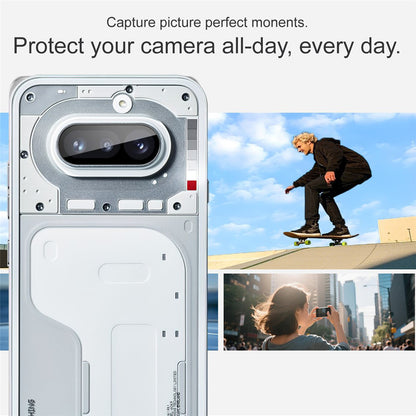 Bakre kameralinsebeskyttelse Techsuit for Nothing Phone (4a), Herdet glass, Svart