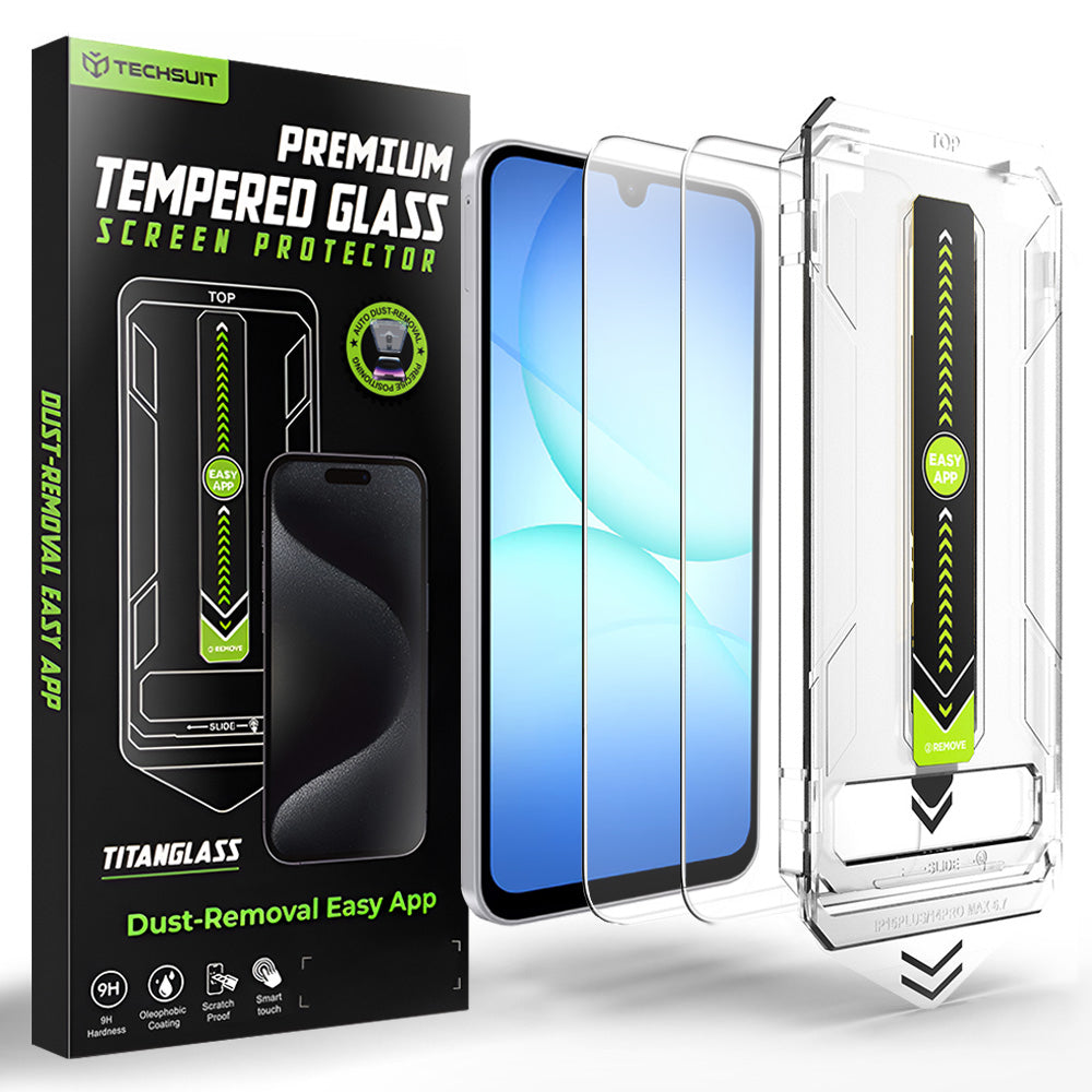 Techsuit TitanGlass CrystalHD skjermbeskyttelsesfilm for Samsung Galaxy A17 5G / A16 5G A166 / A16 4G A165, Herdet glass, sett med 2 stk