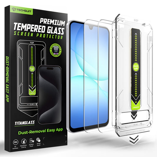 Techsuit TitanGlass CrystalHD skjermbeskyttelsesfilm for Samsung Galaxy A17 5G / A16 5G A166 / A16 4G A165, Herdet glass, sett med 2 stk