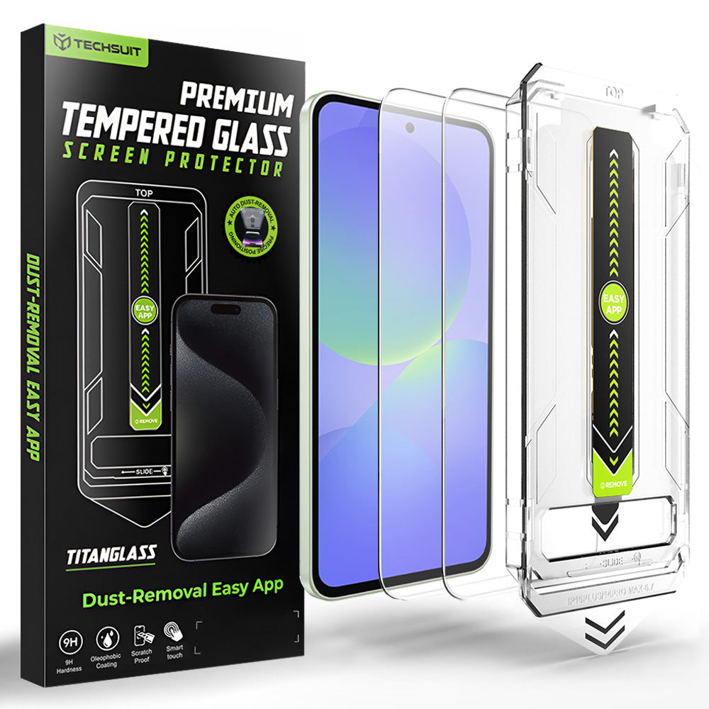 Techsuit TitanGlass CrystalHD skjermbeskyttelsesfilm for Samsung Galaxy A37 5G / A36 A366, Herdet glass, Sett med 2 stk