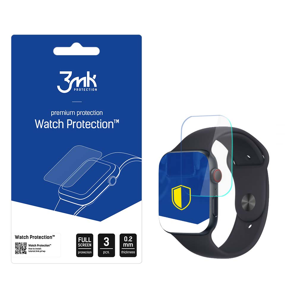 3MK Arc Beskyttelsesfilm for Apple Watch SE 40mm Series, Sett med 3 stk, Plast