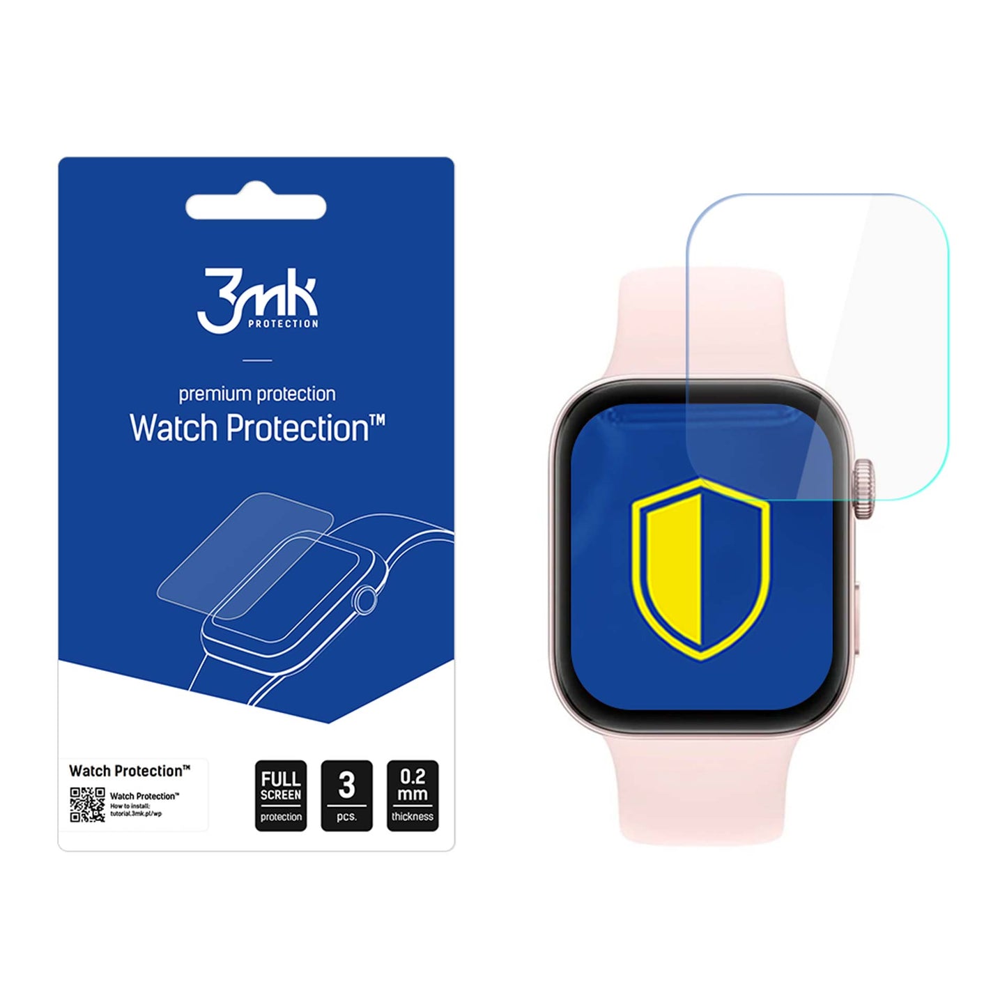 3MK Arc Beskyttelsesfilm for Huawei Watch Fit 3, Sett med 3 stk, Plast