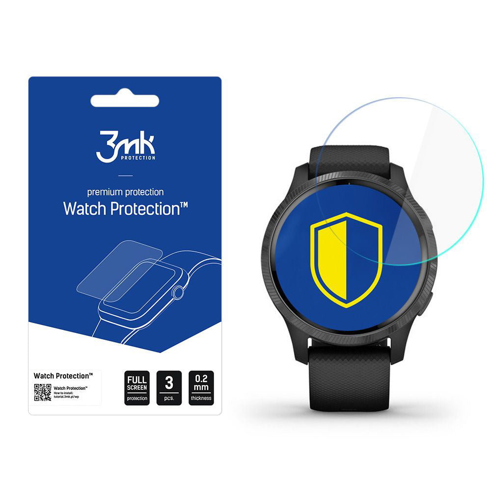 3MK Arc Beskyttelsesfilm for Garmin Venu 2S, Sett med 3 stk, Plast