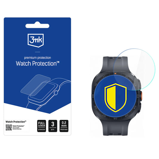 3MK FlexibleGlass Beskyttelsesfilm for Samsung Galaxy Watch Ultra2, Sett med 3 stk, Fleksibelt Glass