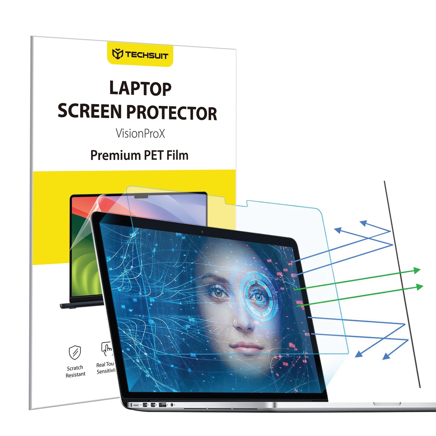 Skjermbeskyttelsesfolie Anti Blue Light Techsuit VisionProX for Apple MacBook Air M3 13 tommer (2024), Plast