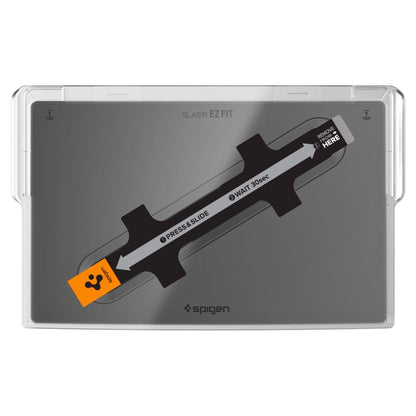 Spigen GlastR EZ FIT beskyttelsesfilm for Tesla X / S navigasjon (2022 - 2021), Herdet glass, Svart AGL04688