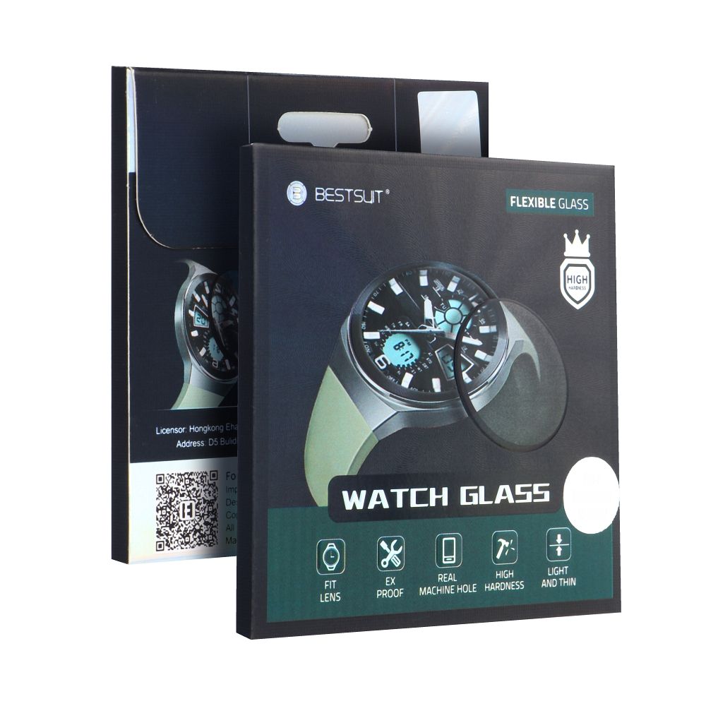 Bestsuit beskyttelsesfilm for Apple Watch SE 44mm-serien, fleksibelt glass, svart 