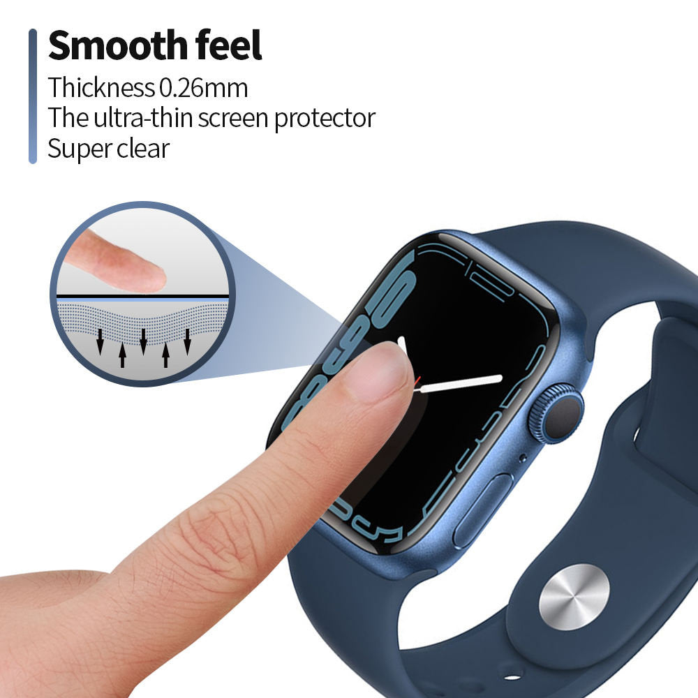 Blueo High Molecule Beskyttelsesfilm for Apple Watch 40mm Series, Herdet Glass, Svart
