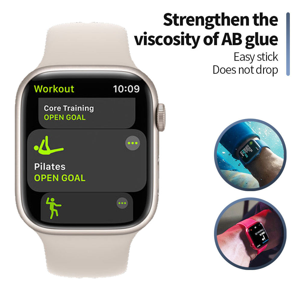Blueo High Molecule Beskyttelsesfilm for Apple Watch 40mm Series, Herdet Glass, Svart