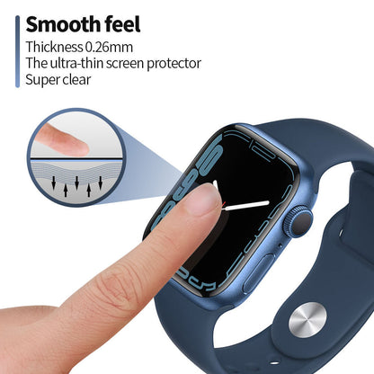 Blueo High Molecule Beskyttelsesfilm for Apple Watch 44mm Series, Herdet Glass, Svart