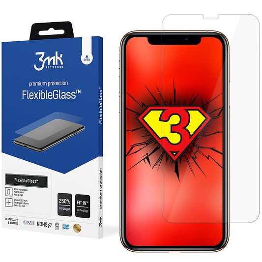 Skjermbeskyttelsesfilm 3MK FlexibleGlass for Apple iPhone 11 / XR, Fleksibelt glass, Full lim